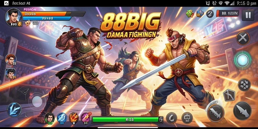 Tampilan gameplay seru dengan aksi pertarungan yang menegangkan.
