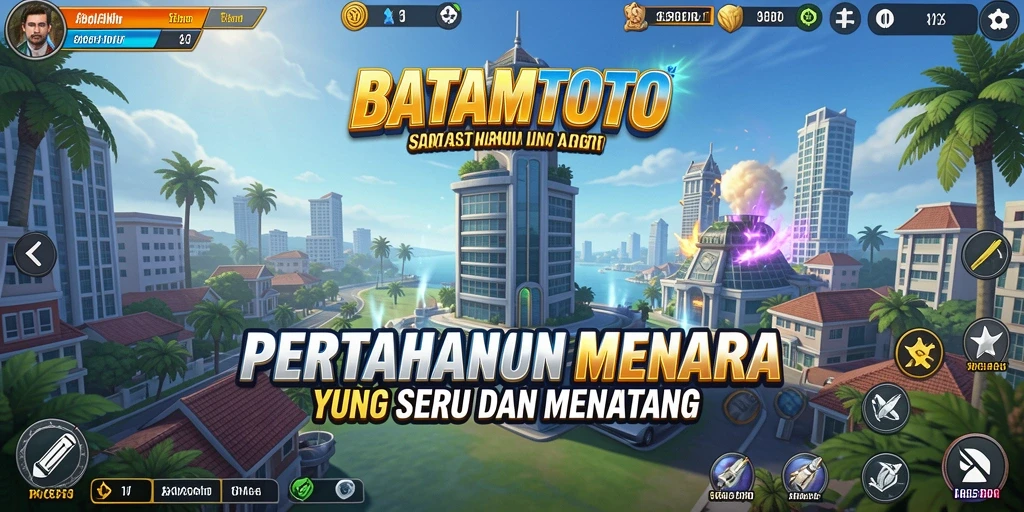 Tampilan gameplay menara pertahanan yang menegangkan di BATAMTOTO.
