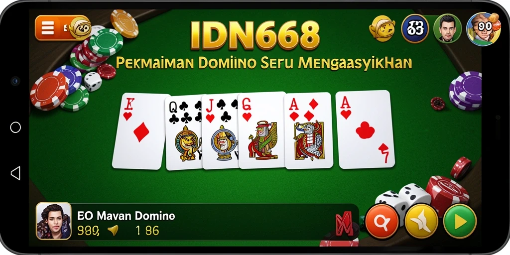 Tampilan gameplay seru dalam permainan Domino IDN668.