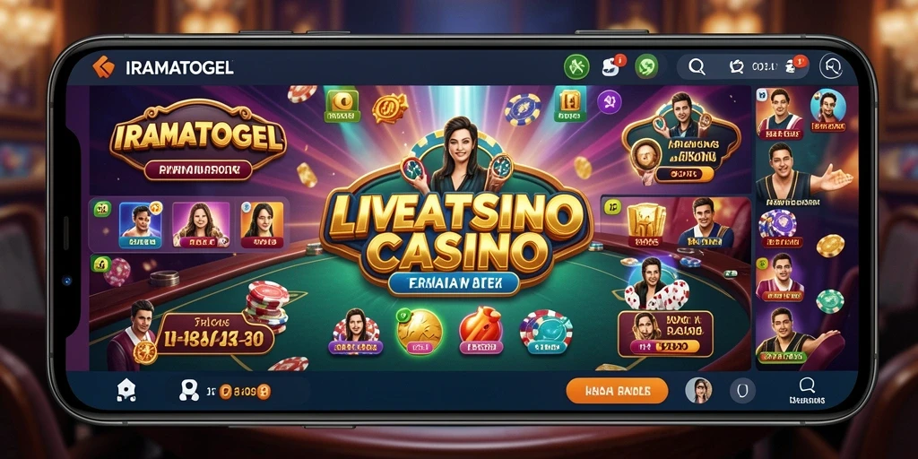 Tampilan gameplay Live Casino di IRAMATOGEL yang mendebarkan.