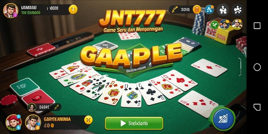 Tampilan gameplay JNT777 yang menarik saat bermain Gaple.