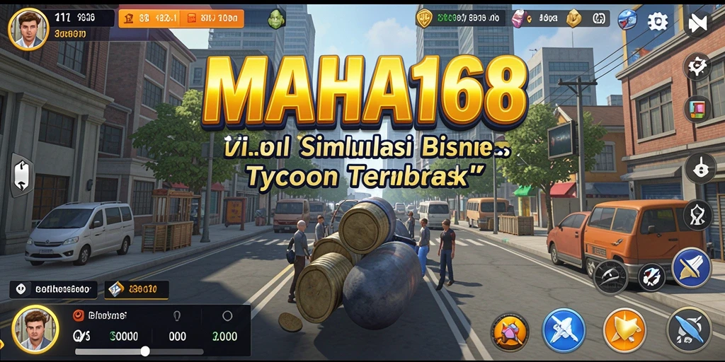 Tampilan screenshot gameplay MAHA168 yang menonjolkan strategi bisnis Tycoon.