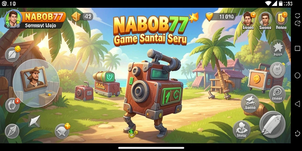 Tangkapan layar gameplay <strong>NABOB77</strong> yang ceria dan penuh warna.