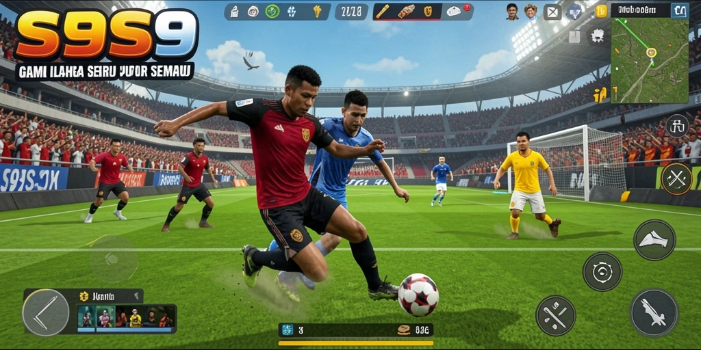 Screenshot S9S9 menampilkan aksi seru dalam gameplay olahraga.