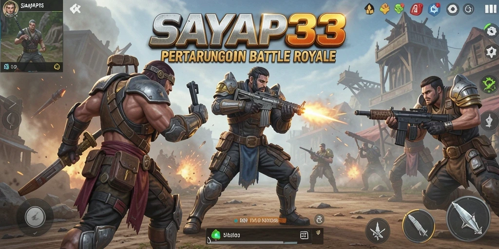 Screenshot SAYAP33 menampilkan aksi seru dalam pertarungan Battle Royale.