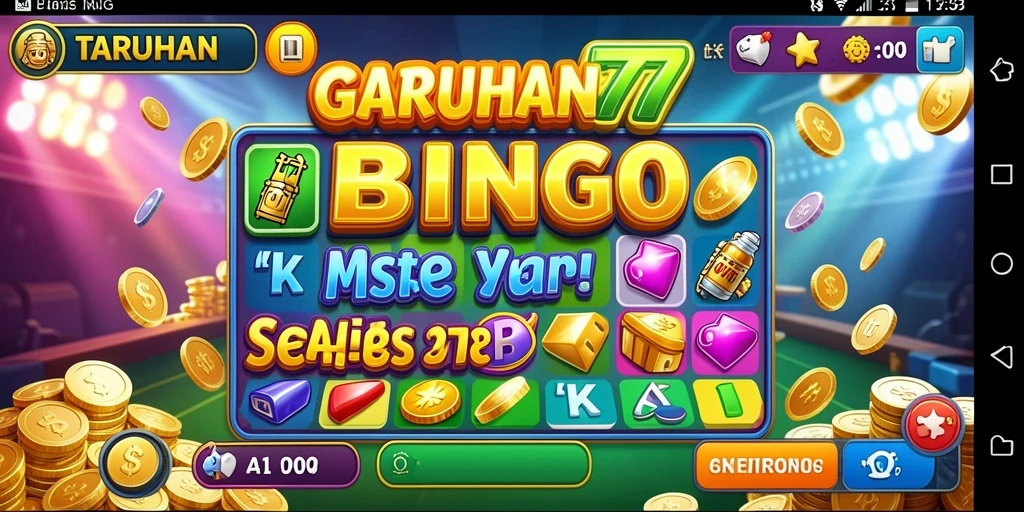Tampilan gameplay menarik dari TARUHAN77 dengan suasana Bingo yang seru.
